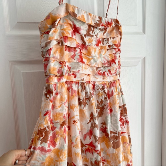 NWT ABERCROMBIE & FITCH Floral Poplin Convertible Strapless Midi Dress L - Picture 8 of 14
